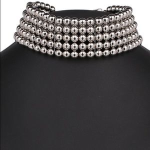 Jewelry - Silver Beaded Chocker Collar Necklace P3 Jewelry - Silver Beaded Chocker Collar Necklace P3